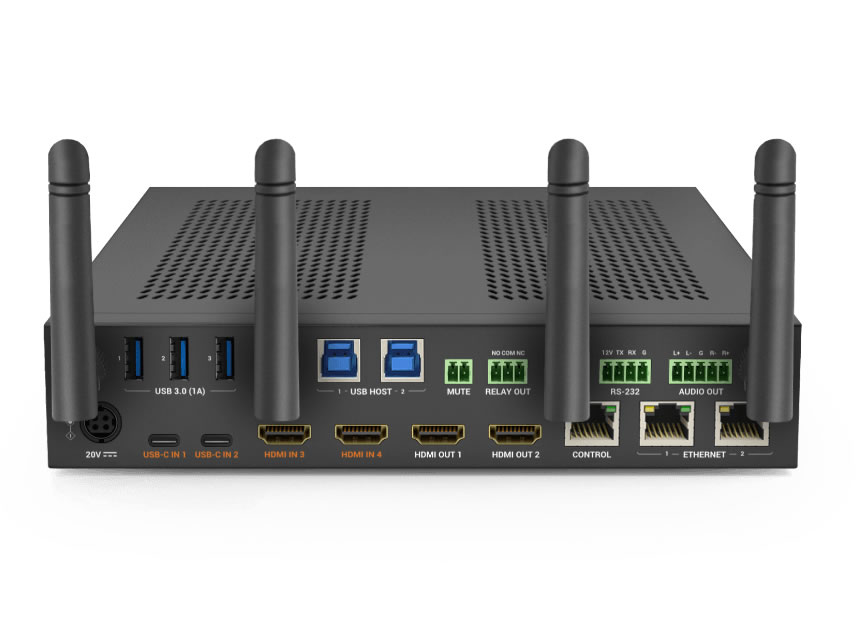 WyreStorm SW-640L-TX-W 4-Input 4K Wireless Presentation Switcher / Dual HDMI Output / 2x USB-C 60W PD