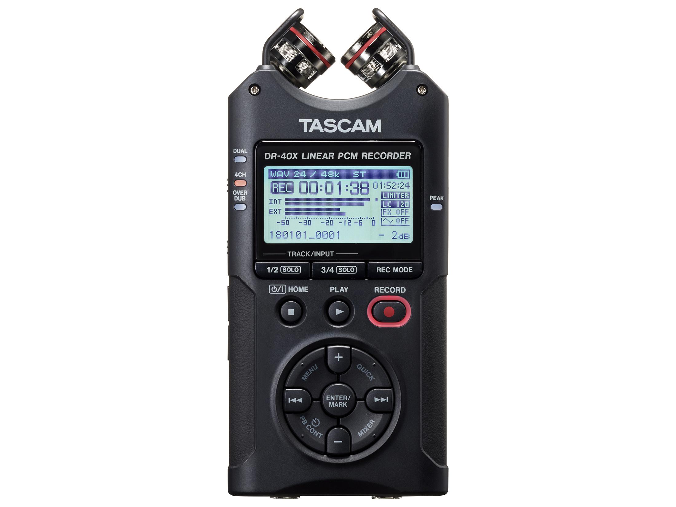 TASCAM DR-40X Four Track Digital Audio Recorder and USB Audio Interface