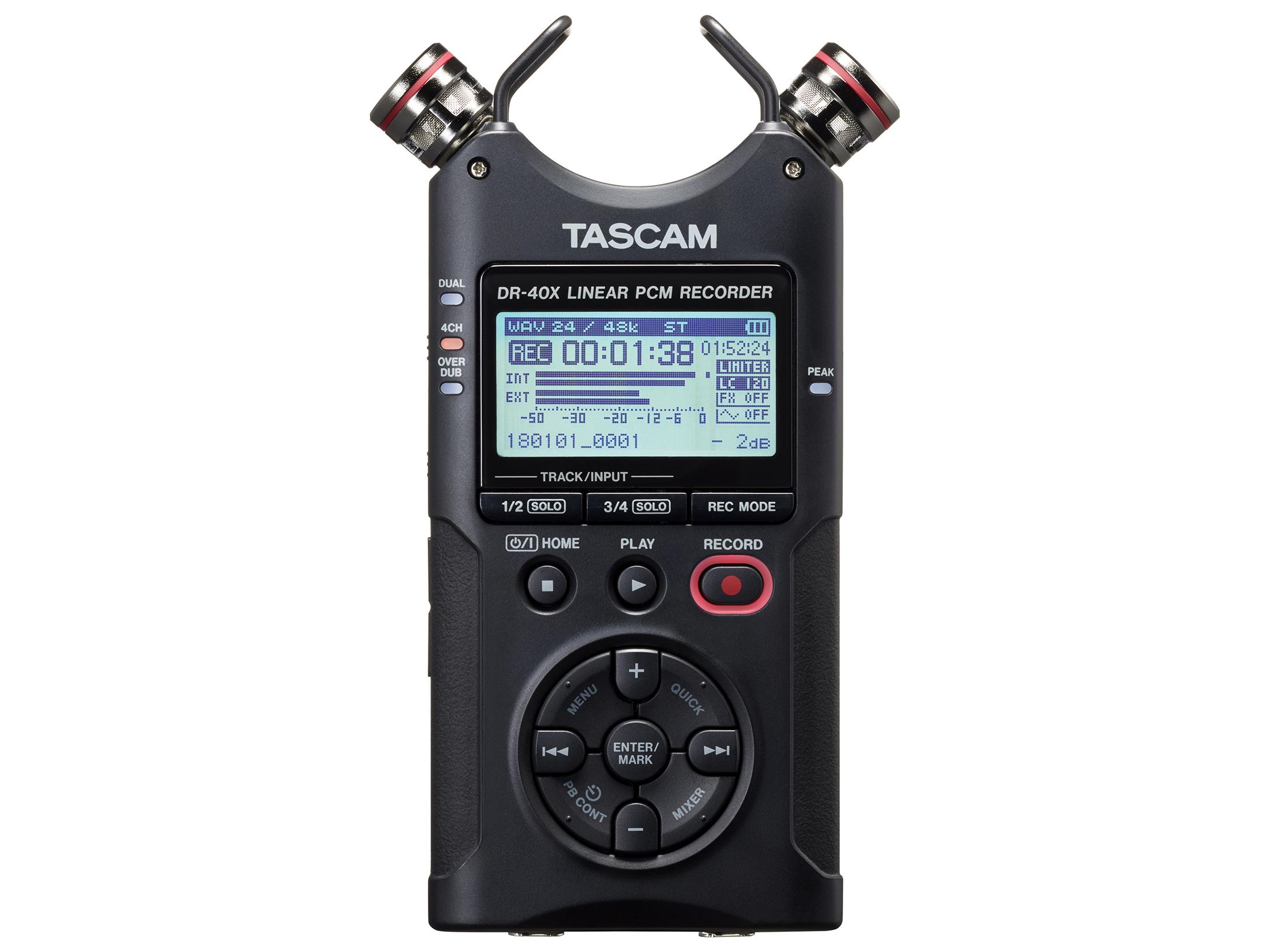 TASCAM DR-40X Four Track Digital Audio Recorder and USB Audio Interface - Image 2