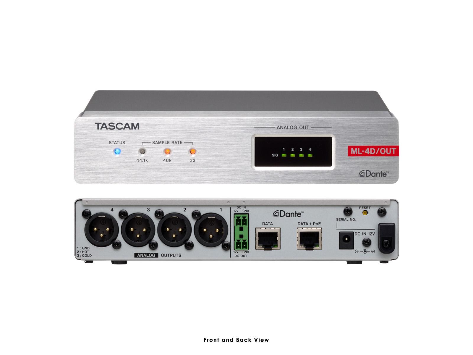 TASCAM ML-4D/OUT-X Line Output Dante Converter with DSP XLR