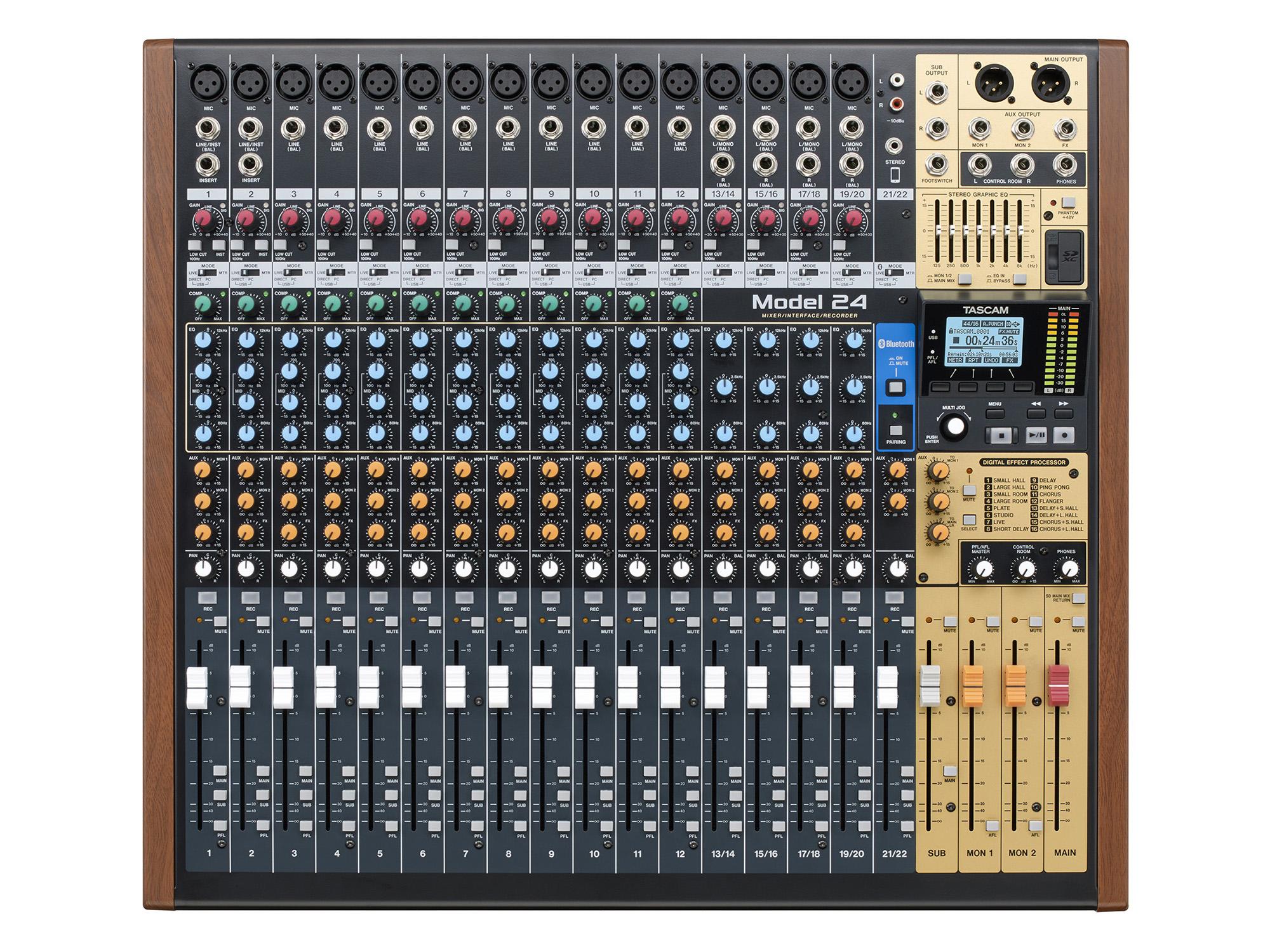 TASCAM MODEL 24 24 Channel Multitrack Recorder with Integrated USB Audio Interface and Analog Mixer - Image 2