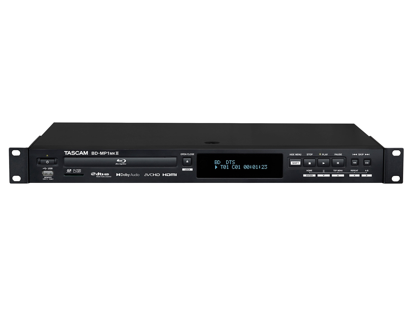 TASCAM BD-MP1MK2 Blu-ray / Media Player – BD/DVD/CD Playback USB / SD HDMI XLR RCA 7.1