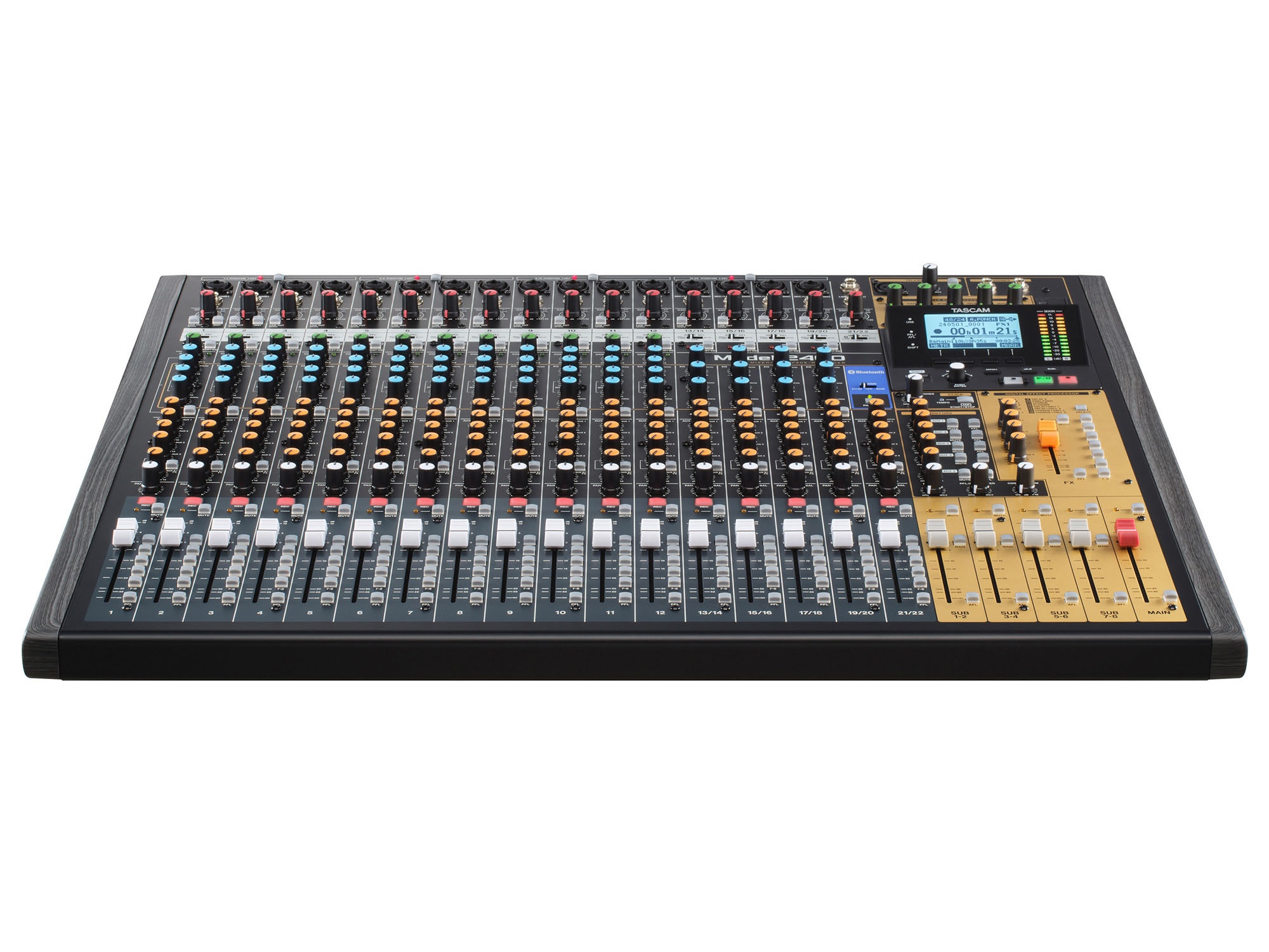 TASCAM MODEL 2400 24-Track Analog Mixer / 22 Inputs / 16 XLR Mic Preamps / USB Audio Interface / SDXC Recorder - Image 2