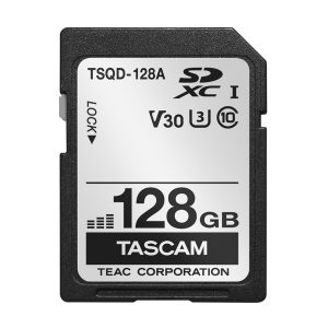 TASCAM TSQD-128A 128GB SDXC UHS-I U3 V30 A2 95MB/s Read 85MB/s Write Preformatted