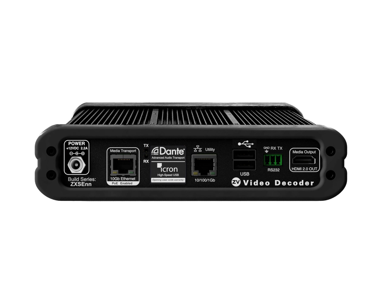 ZeeVee Z4KC2XS-DAU-AA ZyPer4K–XSE Copper Decoder with Dante and Icron, TAA Compliant