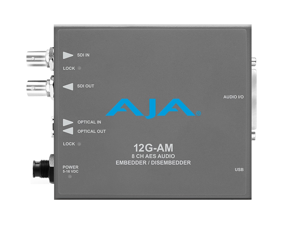 AJA 12G-AM 12G-SDI 8-Channel AES Audio Embedder/Disembedder with Fiber Options