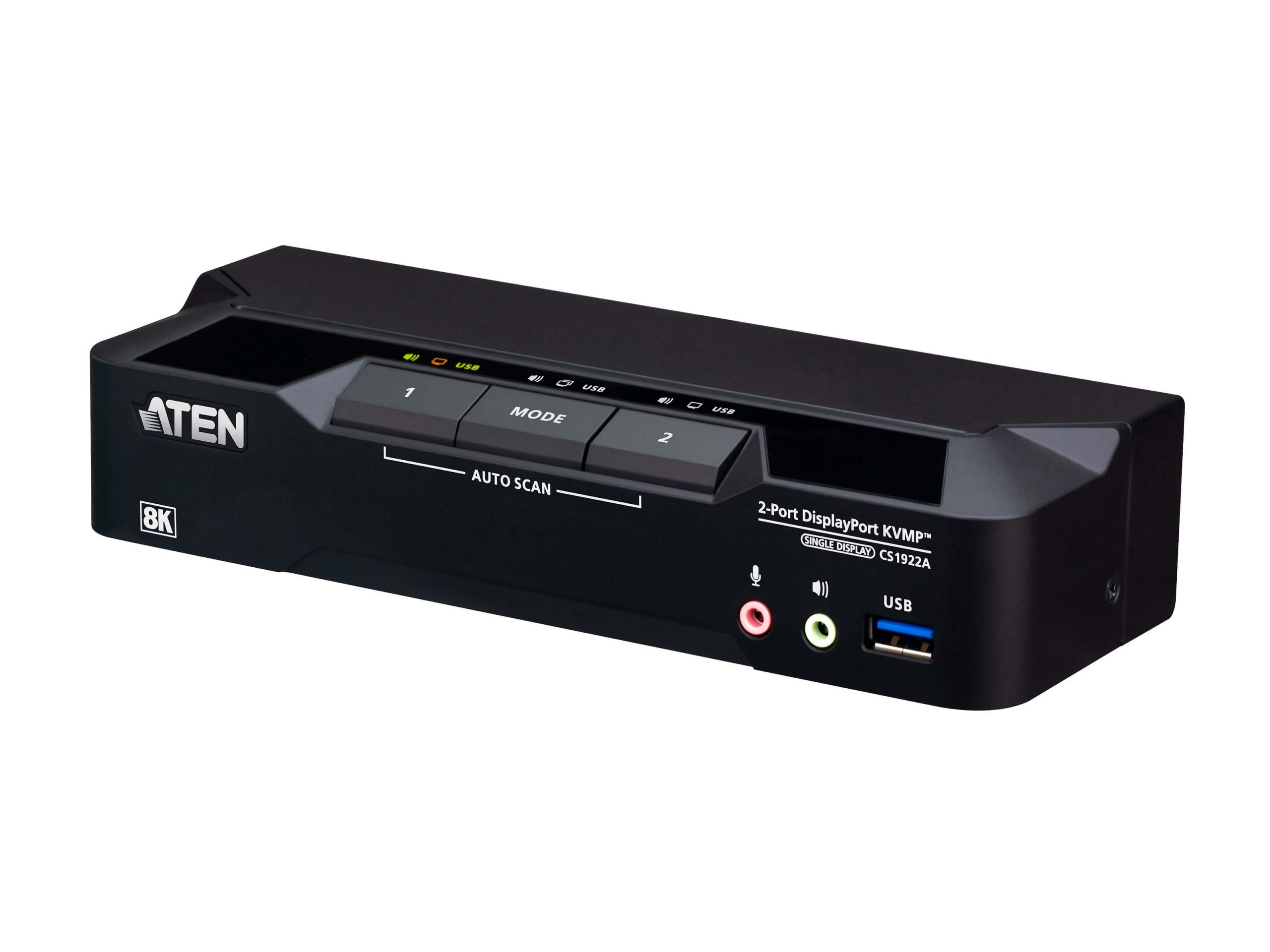 Aten CS1922A 2-Port USB 3.0 8K DisplayPort KVM Switcher / 8K@60Hz 4K@120Hz / USB 3.1 Gen1 Hub