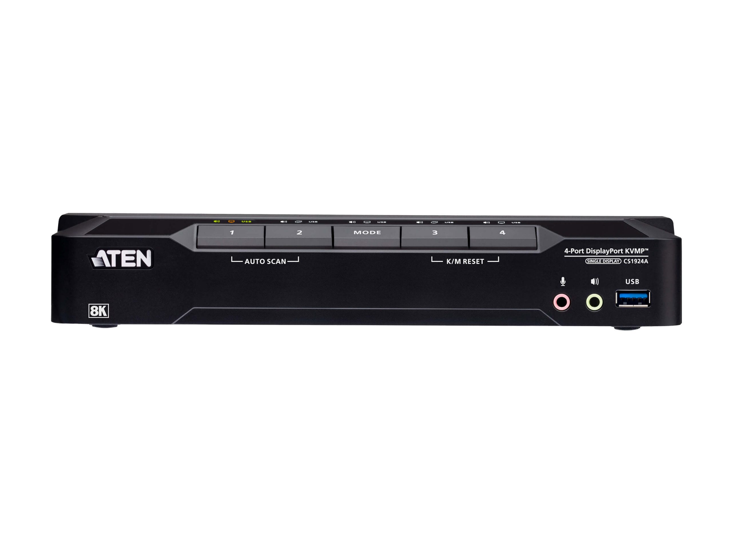 Aten CS1924A 4-Port USB 3.1 Gen1 8K DisplayPort KVMP Switch / 8K60 4K120 DP1.4 / USB Hub - Image 2