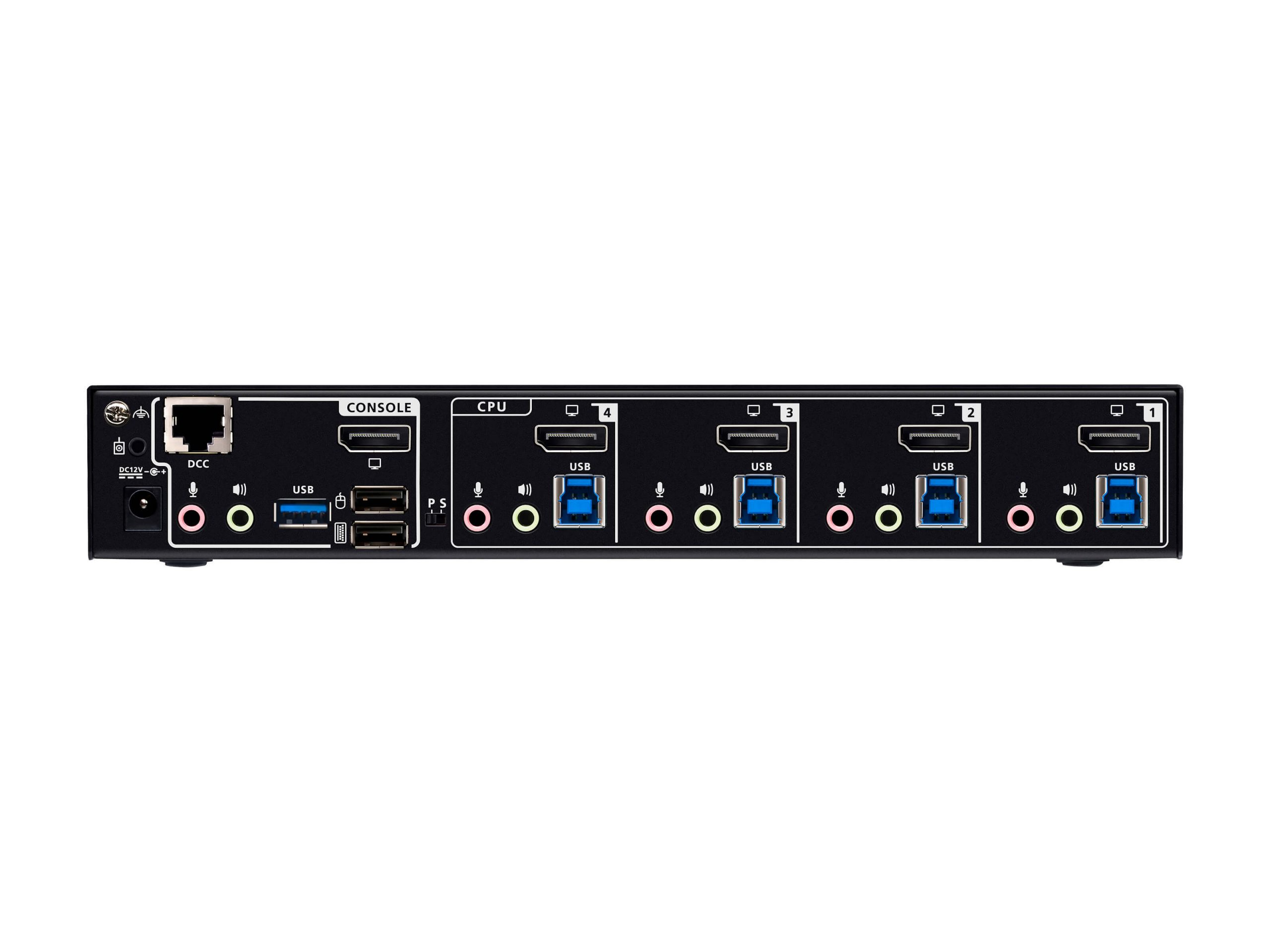 Aten CS1924A 4-Port USB 3.1 Gen1 8K DisplayPort KVMP Switch / 8K60 4K120 DP1.4 / USB Hub - Image 3