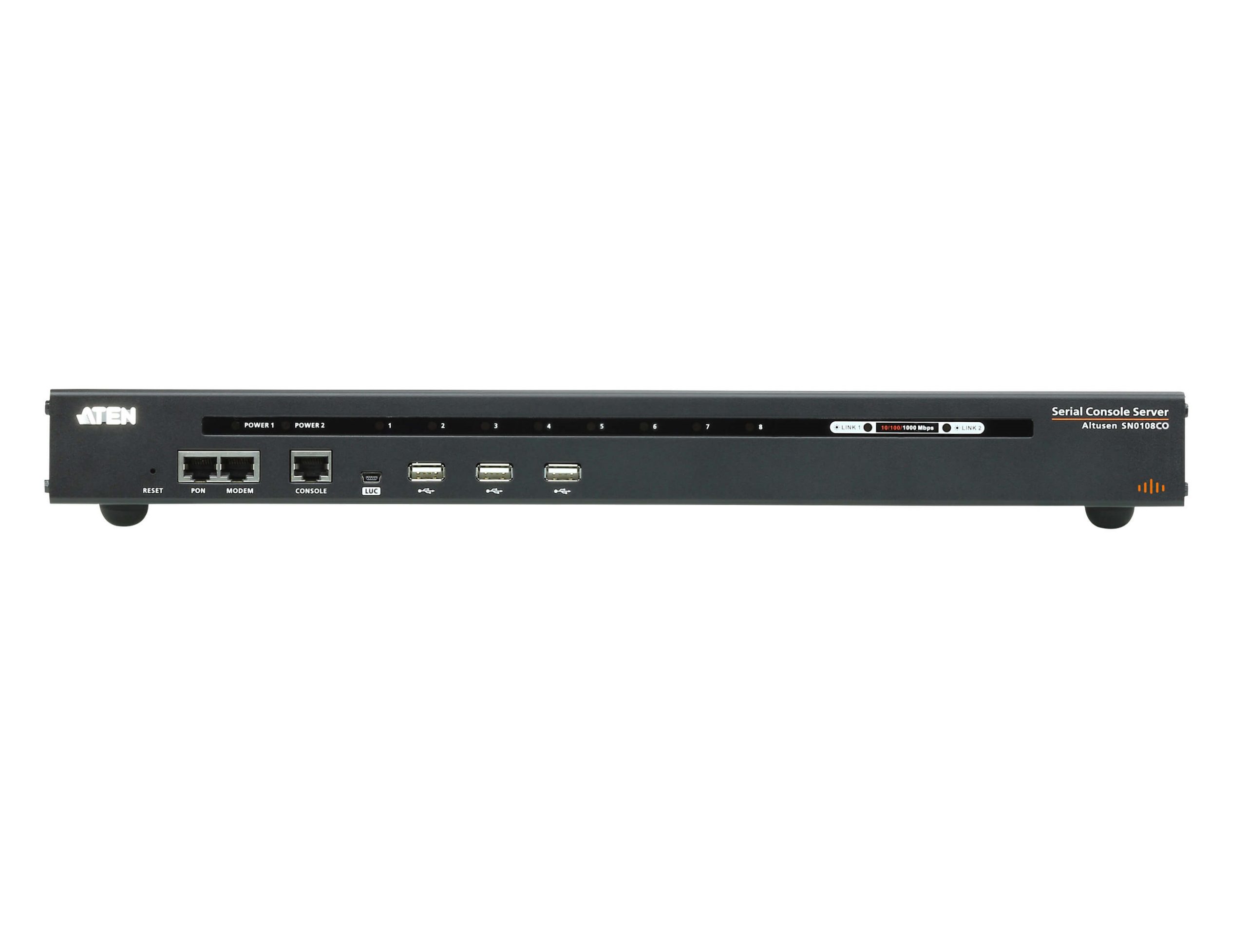 Aten SN0108COD 8-Port Serial Console Server with Dual Power/LAN/DC Power - Image 2