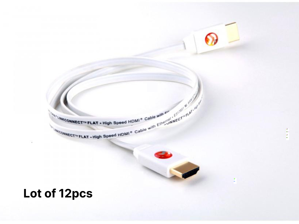 Atlona AT-LCF-16-SET12 16ft Flat High Speed 1080P HDMI Cable for HDTV ROKU PS4 XBOX One LED LCD (Lot of 12pcs)