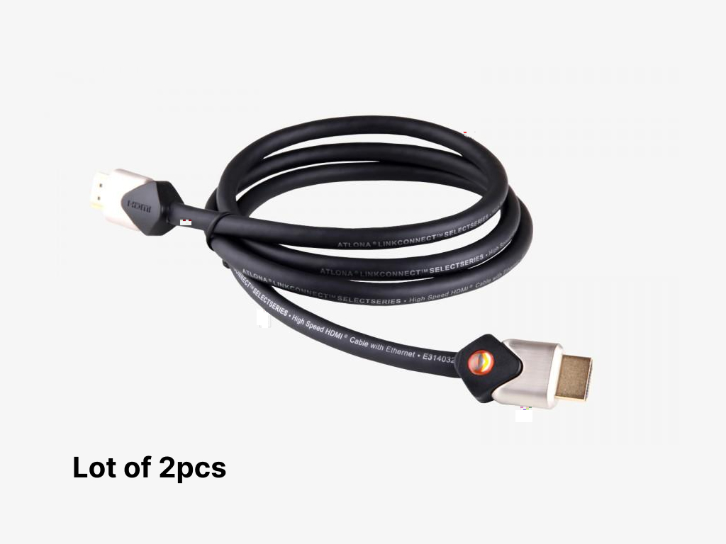Atlona AT-LCS-8-SET2 8ft 1080P 4K HDR High Speed HDMI 18Gbps Cable with Ethernet for PS4 XBOX One (Lot of 2pcs)