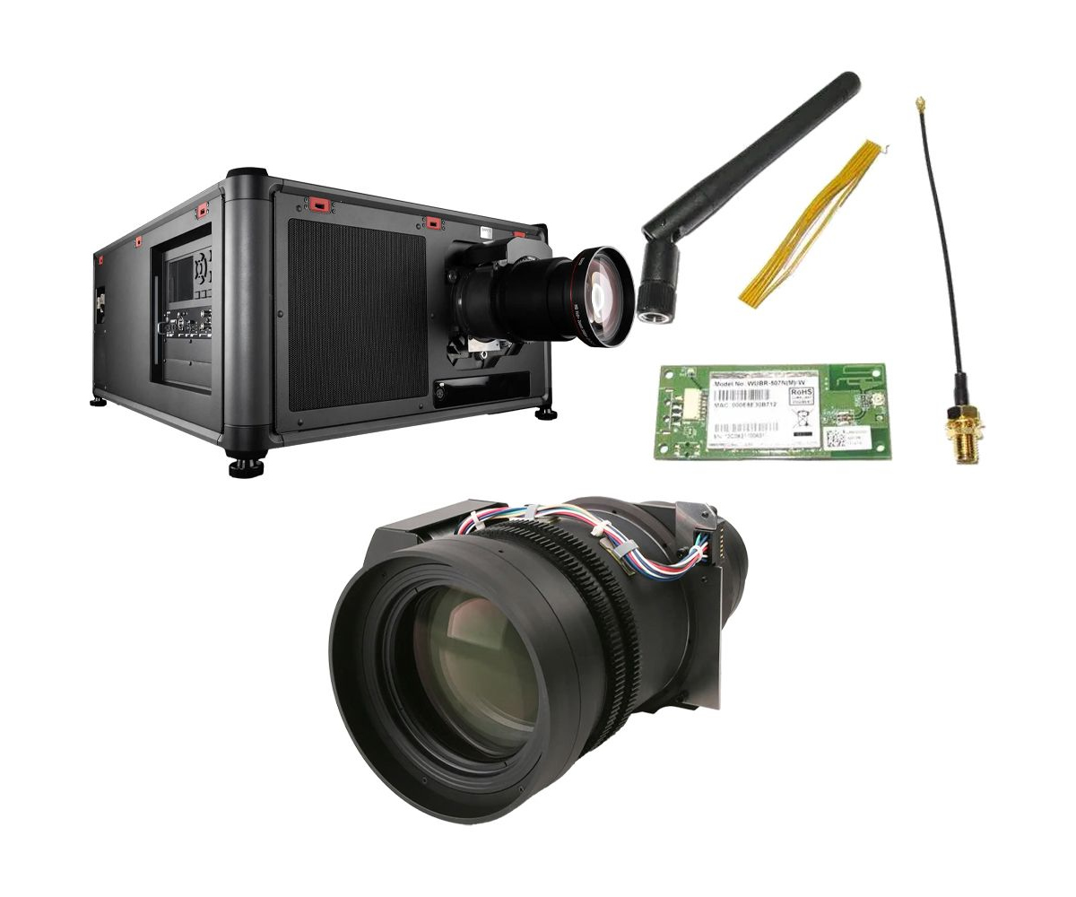 Barco R9410853-B1 QDX-W35 B1 - 33000 Lumen WUXGA 3-Chip DLP Laser Phosphor Projector with Built-in GSM/WiFi Control and TLD+ Lens Choice in Black Finish