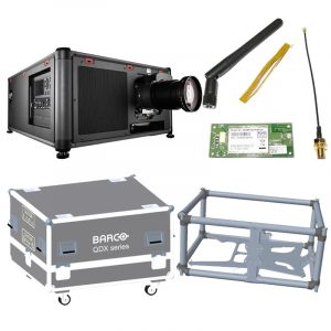 Barco R9410854-FC 41,000-Lumen WUXGA 3-Chip DLP Projector w/GSM/WiFI Control&Rigging Frame (Black/Silver Case)