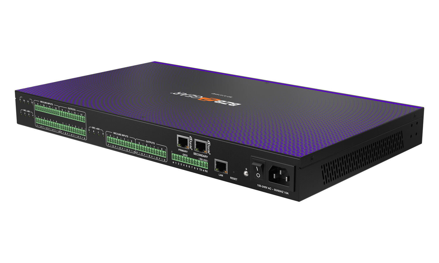 BZBGEAR BG-A1616MD-b 16x16 Balanced Digital Audio Processor/Matrix with 12-Channel Mic Line In/Out and 4-Channel Dante In/Out plus AEC/ANS/Filter/Limiter/EQ/Delay Support - Image 3