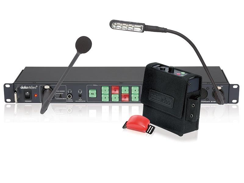 Datavideo ITC-100 8-User Wired Intercom System with 4 Beltpacks and 4 Headsets - Image 2