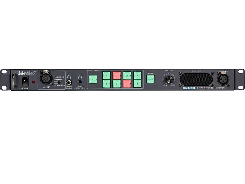 Datavideo ITC-100 8-User Wired Intercom System with 4 Beltpacks and 4 Headsets - Image 3