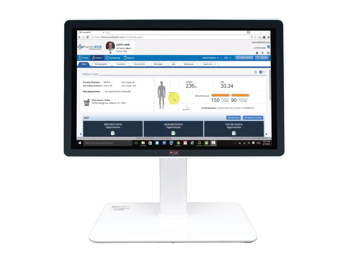 Hall Technologies HT-HVMT24 24in Touch HD Monitor 1920×1080 60Hz Capacitive Touch Desktop Mount