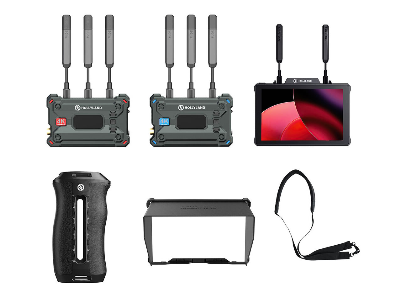 Hollyland HL-Pyro Video Transmission & Monitoring Kit (7-Inch) Pyro Video Transmission/Monitoring Kit 7in/1300ft Range/HDMI/SDI