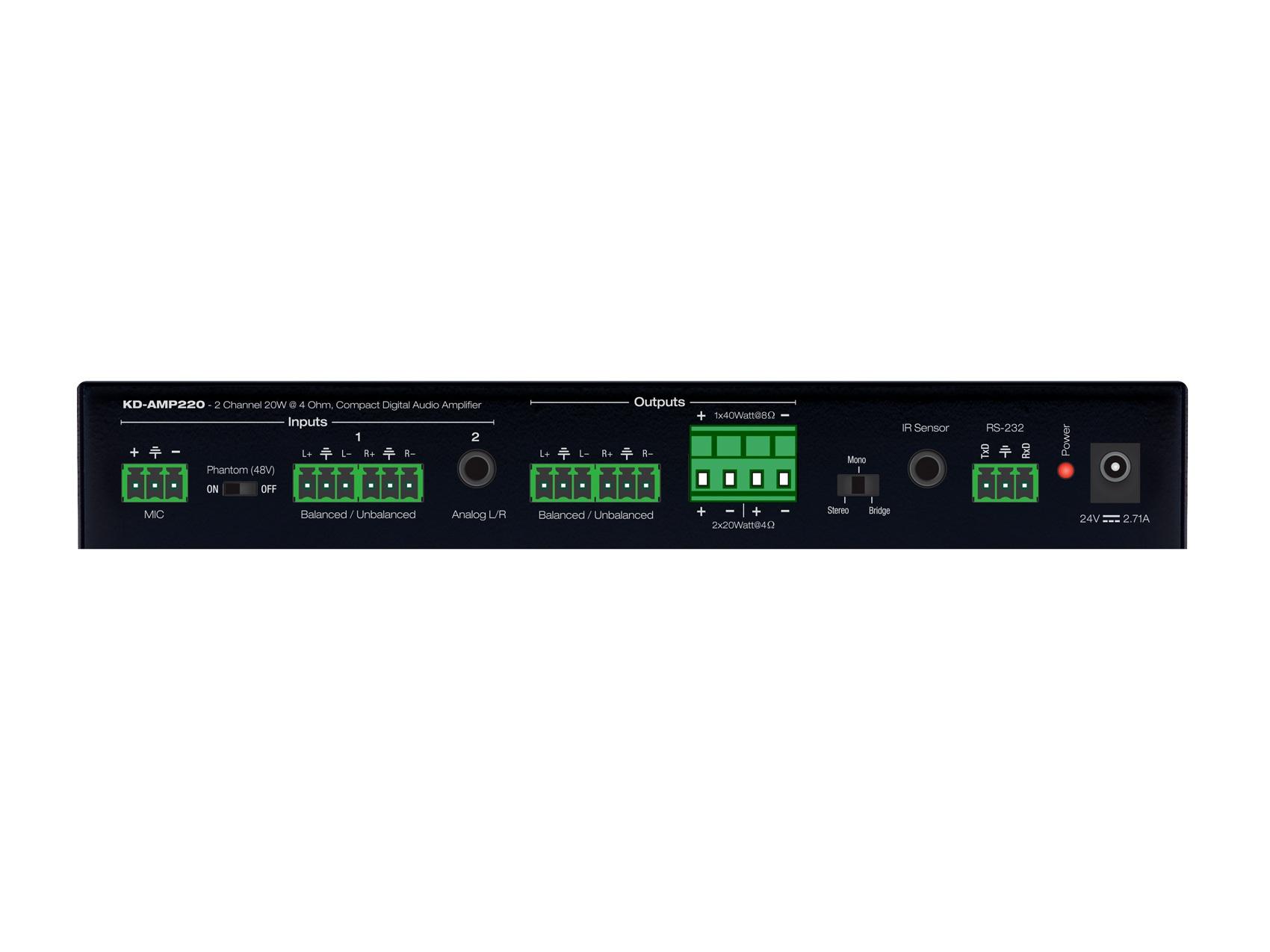 Key Digital KD-AMP220 2 Channel 20 Watt Per Channel Compact Digital Amplifier - Image 2