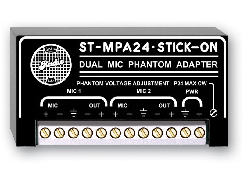 RDL ST-MPA24 2 Channel Microphone 24 V Phantom Adapter