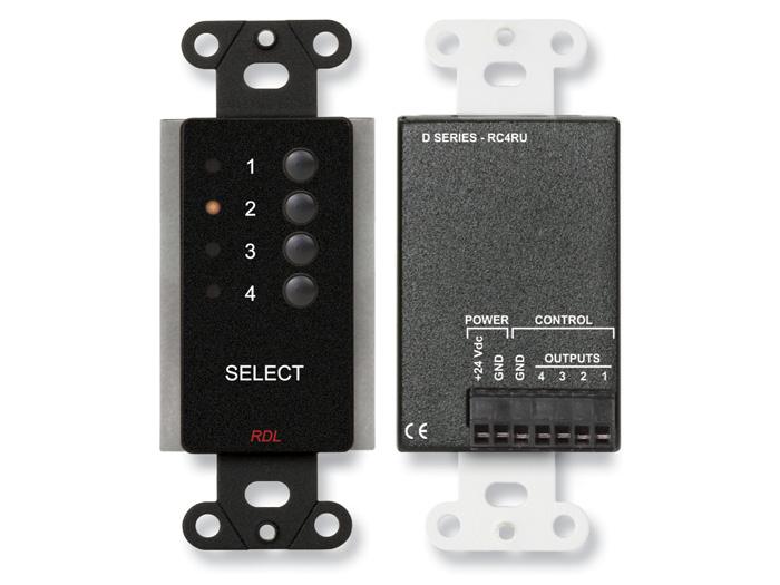 RDL DB-RC4RU 4 Channel Remote Control for RACK-Ups/Black