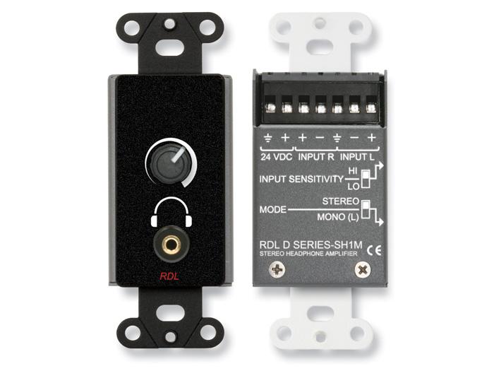 RDL DB-SH1M Stereo Headphone Amplifier/Stainless Panel with Level Control/Black