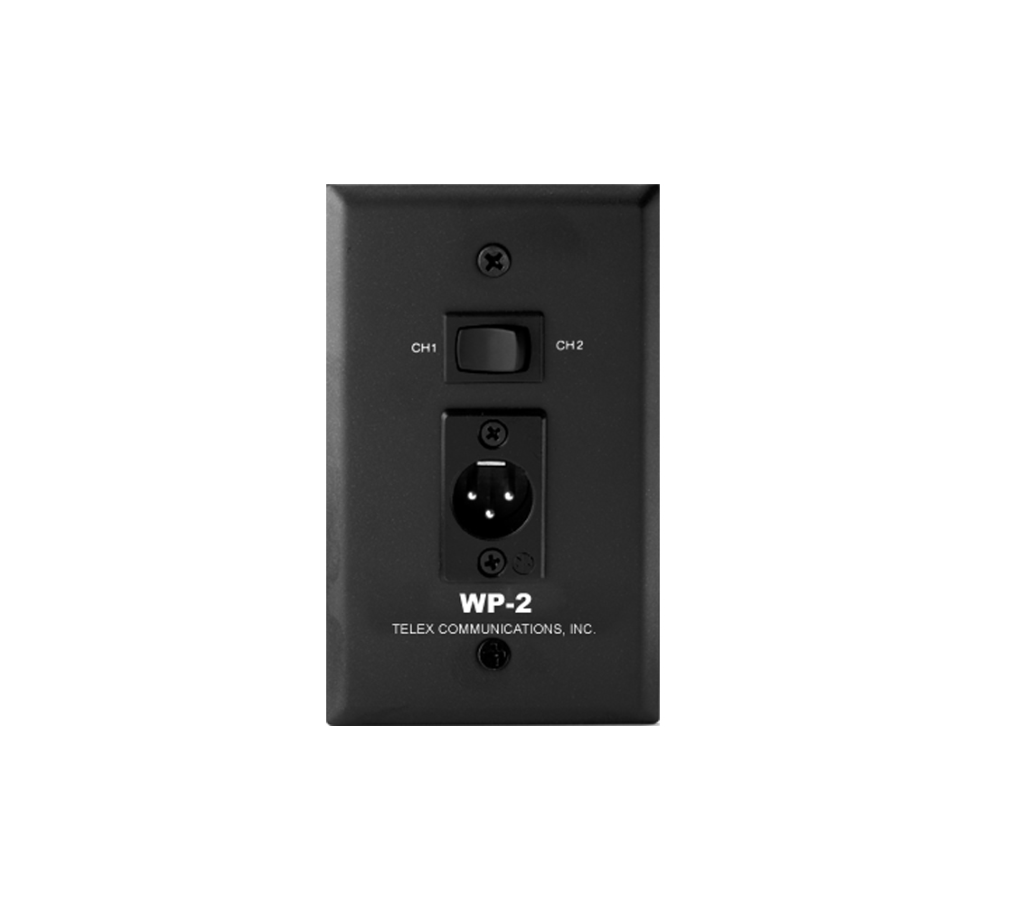 RTS WP-2 1CH wall plate with 2CH switch-male XLR-3