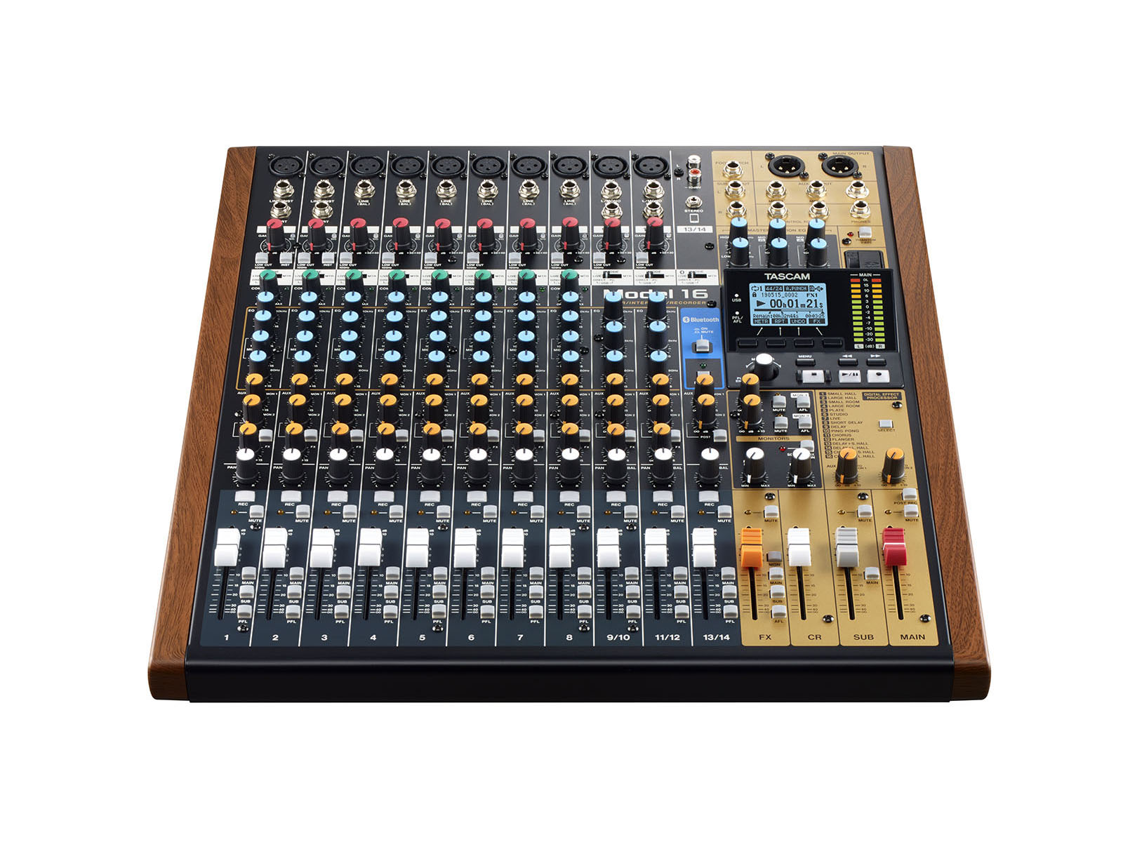 TASCAM MODEL 16 All-in-One analog Mixer/multi-track digital Recorder and audio Interface