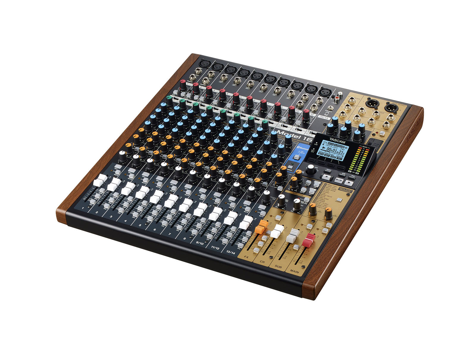 TASCAM MODEL 16 All-in-One analog Mixer/multi-track digital Recorder and audio Interface - Image 2