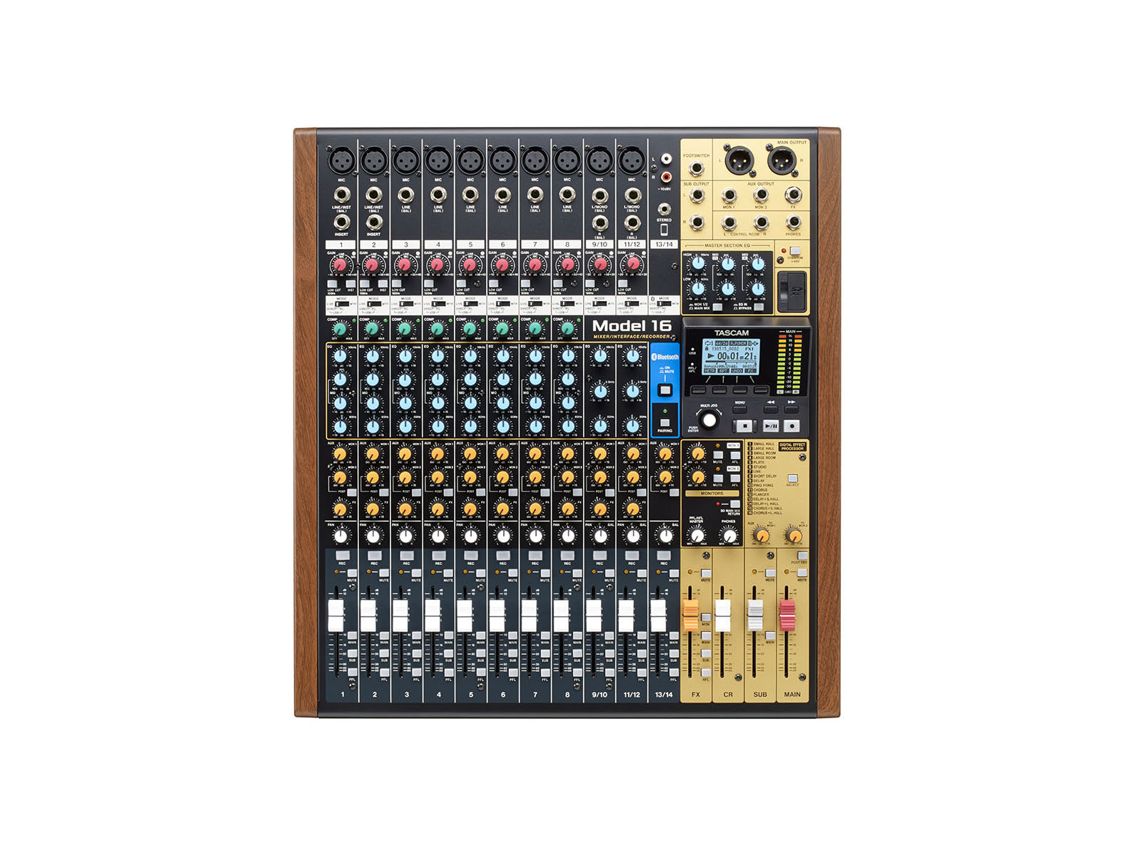 TASCAM MODEL 16 All-in-One analog Mixer/multi-track digital Recorder and audio Interface - Image 4