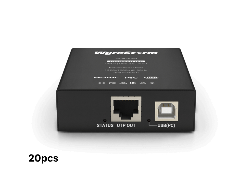 WyreStorm EX-80-KVM  Case Qty (20) 80m HDMI KVM Extender / USB 2.0 Passthrough / PoC / 1080p60 (Lot of 20pcs)