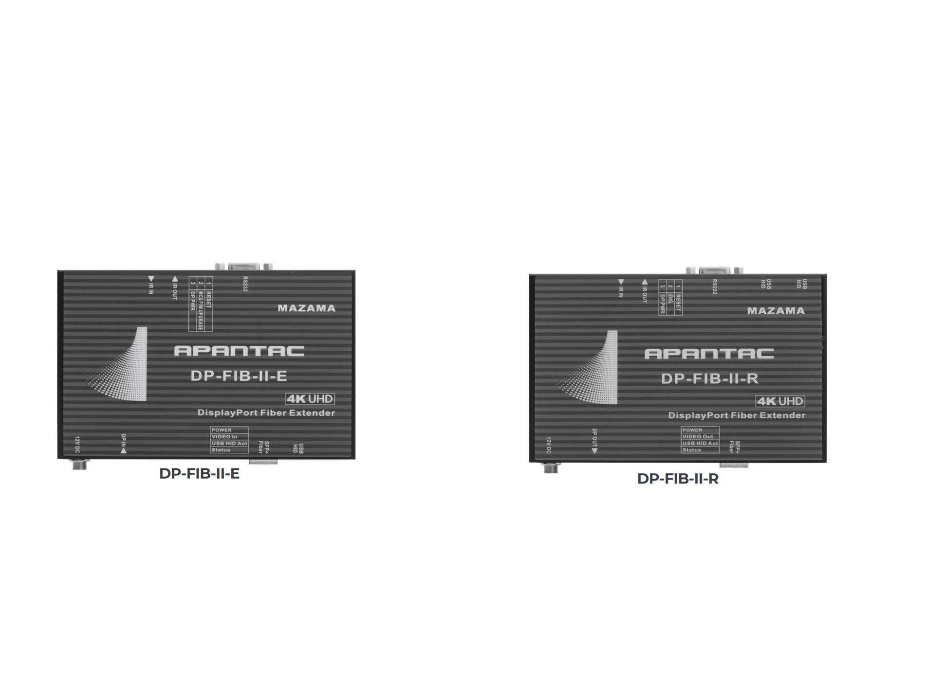 Apantac DP-FIB-II-HID-SM DisplayPort 1.2 fiber extenders with HID support, can be used as a KVM Extender